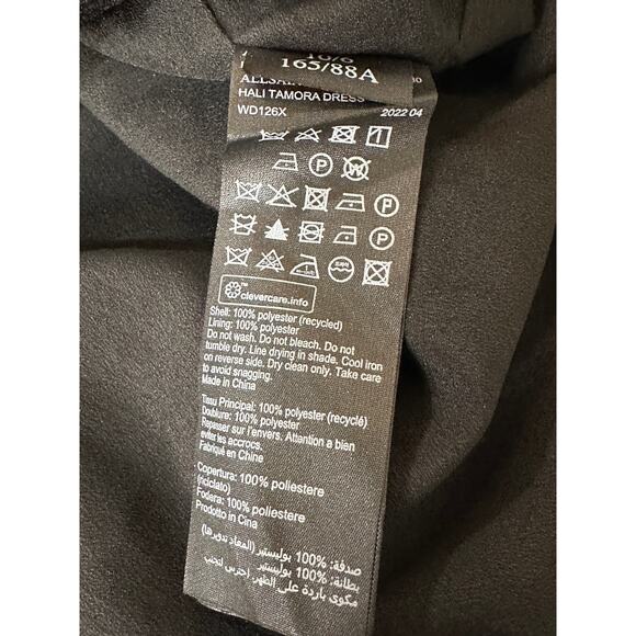 Allsaints Hali Tamora Snake Print Mini Dress Khaki Green Sz 6 NWT Ruffles Lined - Picture 16 of 16